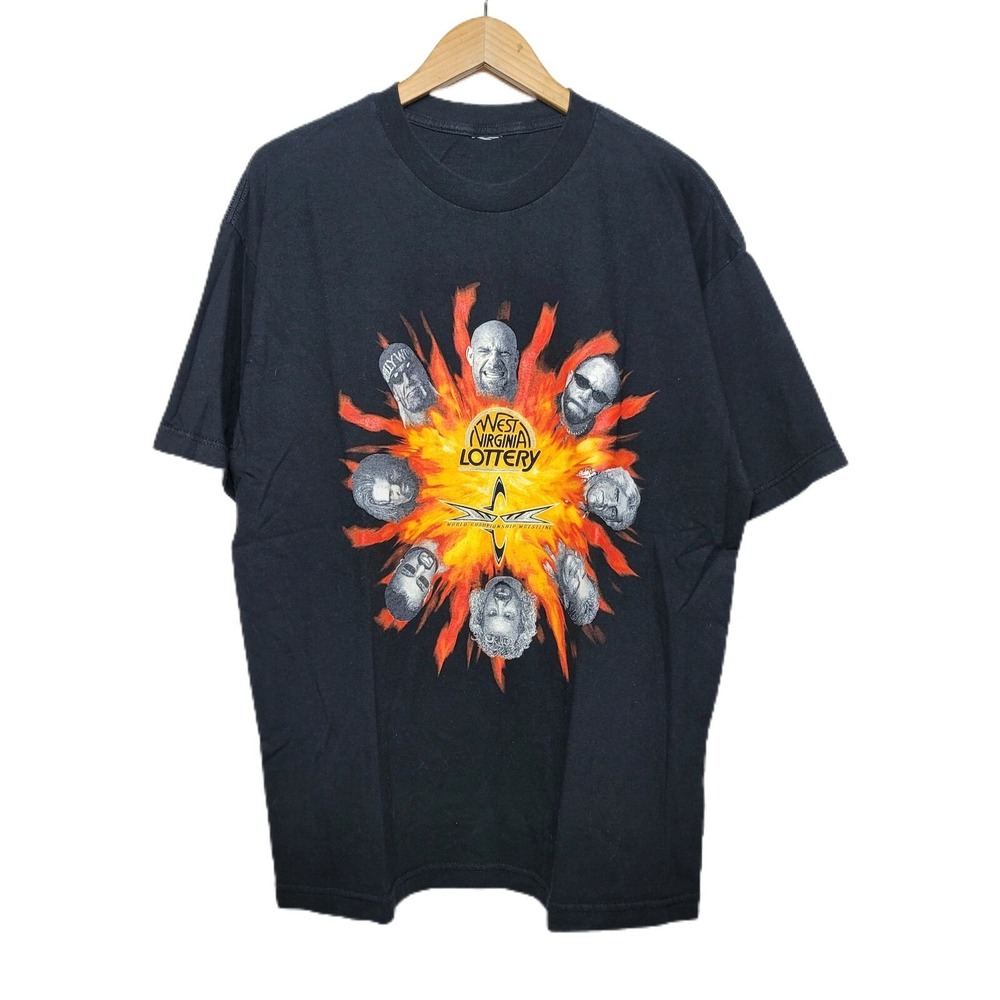 NEW Vintage WCW 1999 West Virginia Lottery Promo Event‎ Shirt Ric Flair NWO XL